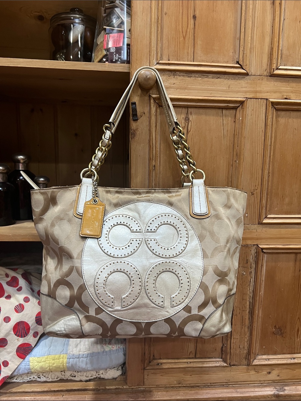 Coach 16487 Colette Signature Op Art Sateen Tote